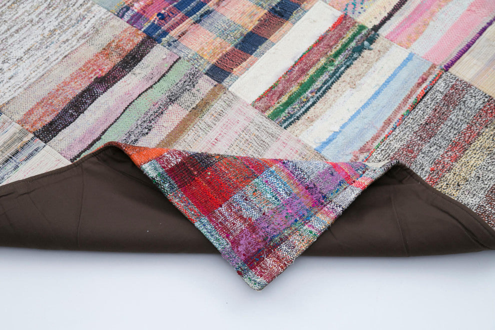 Rug N Carpet - Handmade Turkish 7' 10'' x 9' 10'' Rustic Patchwork Kilim Rug