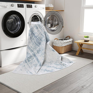 Machine Washable Austin Ivory/Blue Rug