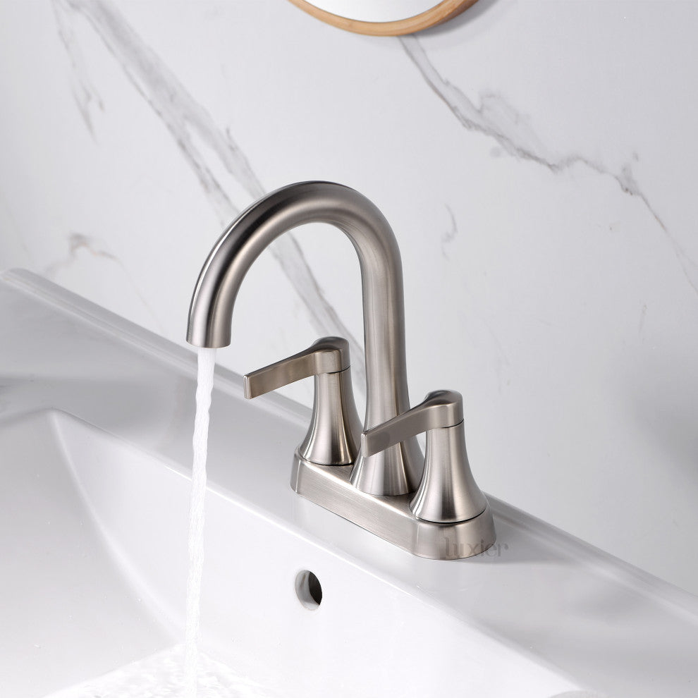 Luxier MSC11-T Single-Handle Bathroom Faucet With Drain, Brushed Nickel