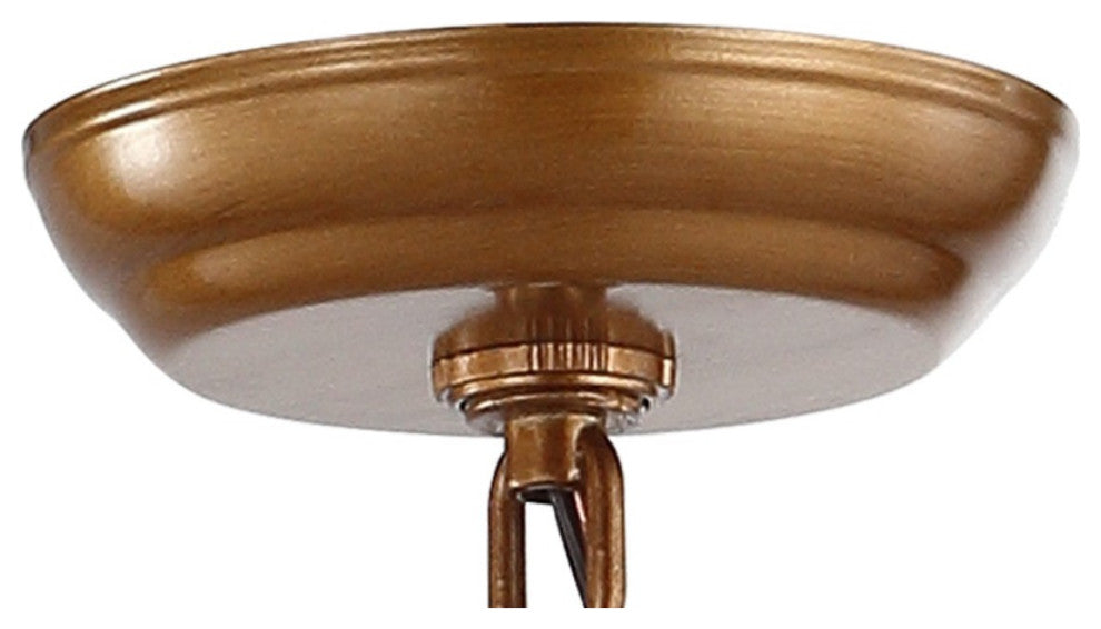 Pagoda Lantern Metal LED Pendant, Antique Gold, 12"