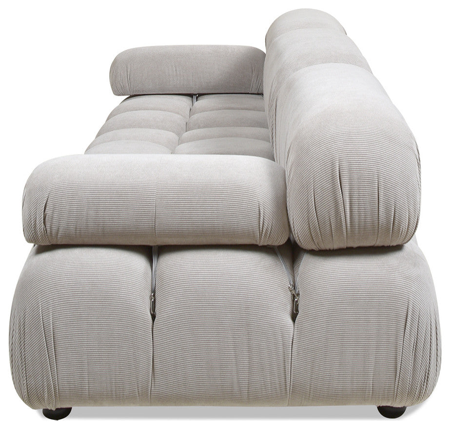 Marcel 109.5" Modular Sofa, Pebble Gray Corduroy