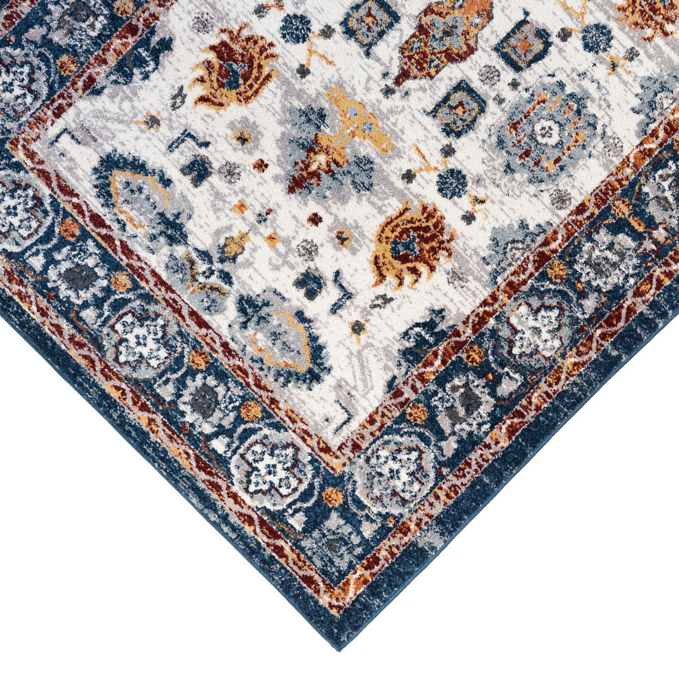 Alexandria Xyryl Power-Loomed Polypropylene Area Rug, Blue, 2' X 6'