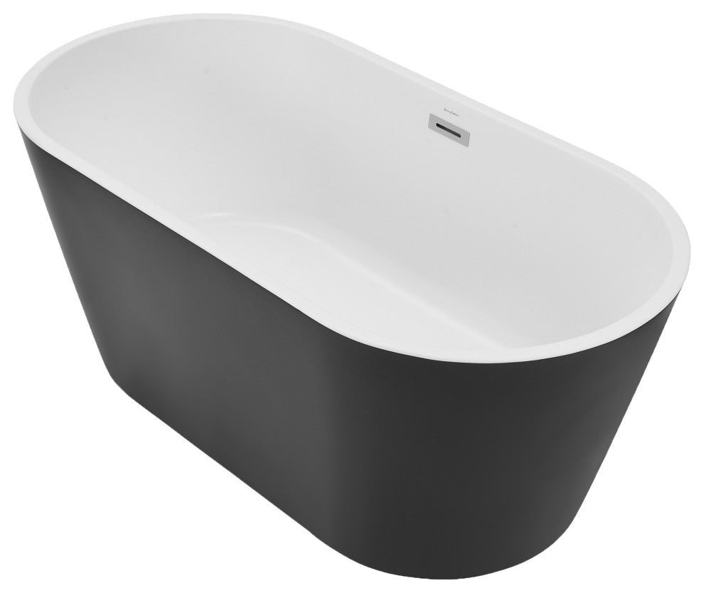 Claire 60" Freestanding Bathtub Matte Black and Matte White