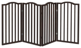 Wooden Pet Gate Tall Freestanding 4 Panel Foldable 72 x32" PETMAKER, Brown