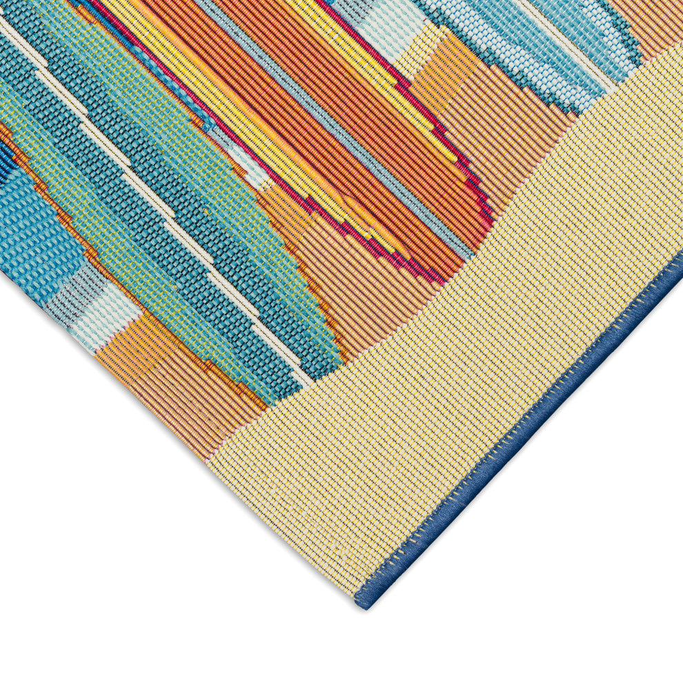 Esencia Surf Break Indoor/Outdoor Mat Blue 1'11"x4'11"