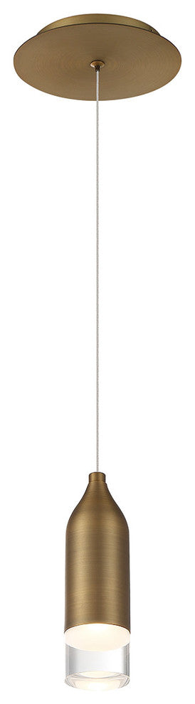 Action 8" LED Mini Pendant 3000K, Aged Brass