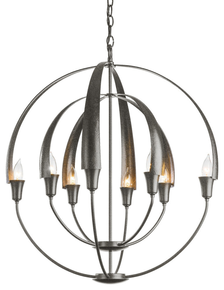 Double Cirque Chandelier, Natural Iron Finish
