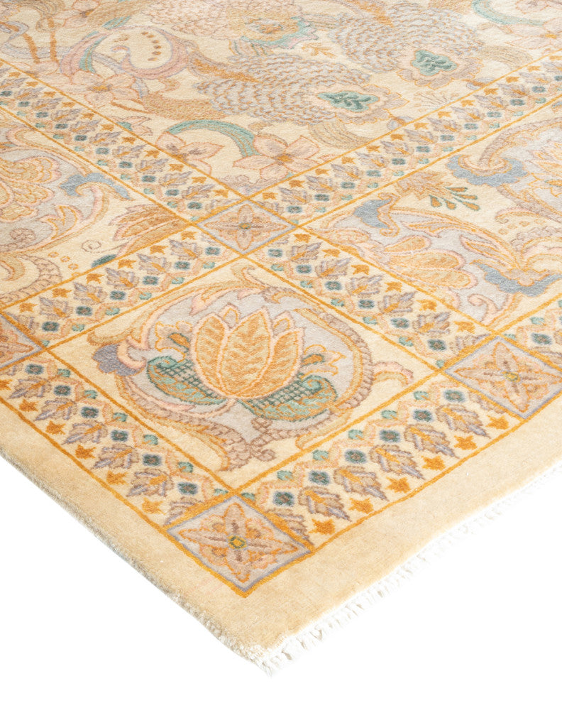 Falam One-of-a-Kind Hand-Knotted Area Rug Ivory, 9'0"x12'4"