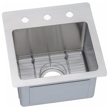 Elkay 15" Bowl Drop In/Undermount Bar/Prep Kitchen Sink, ECTSR15159BG2