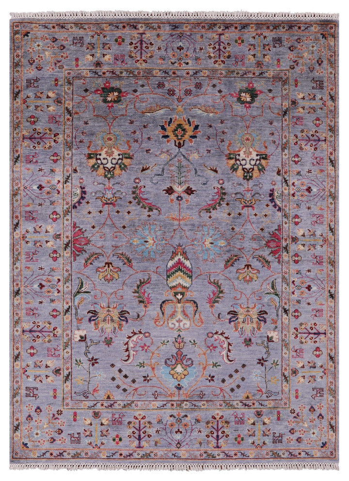 5' 0" X 6' 7" Hand Knotted Persian Tabriz Wool Rug Q11326