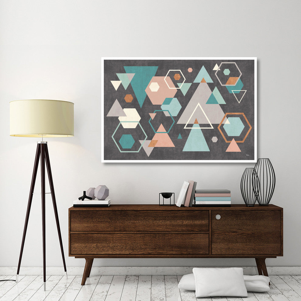 "Abstract Geo I Black" Digital Paper Print by Veronique Charron, 62"x42"