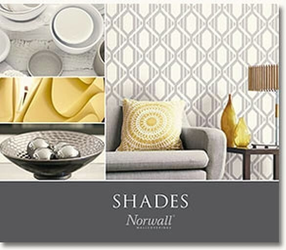Shades, Damask Geometric Graphic White, Light Blue Wallpaper Roll