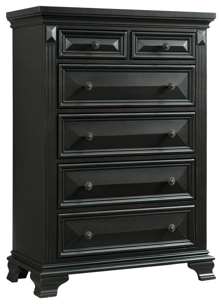 Picket House Furnishings Trent 6-Drawer Chest in Antique Black