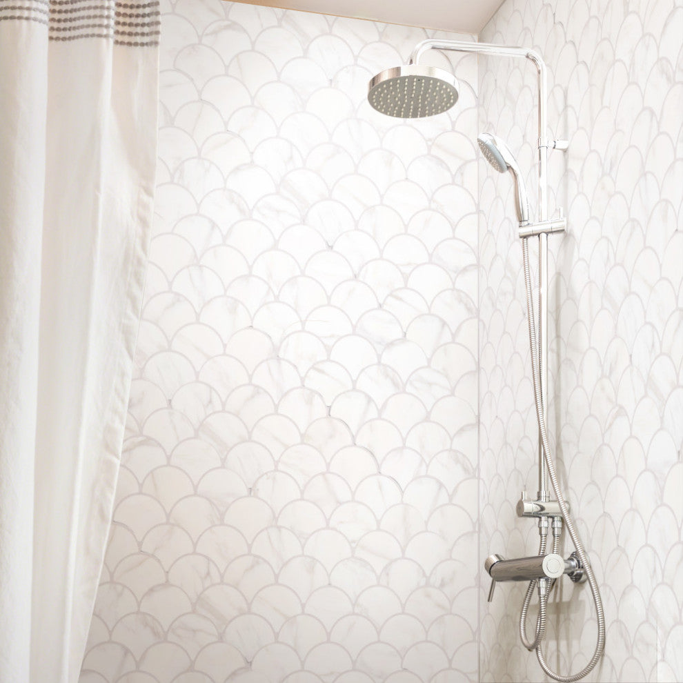 Scala Statuario Porcelain Floor and Wall Tile, Statuario