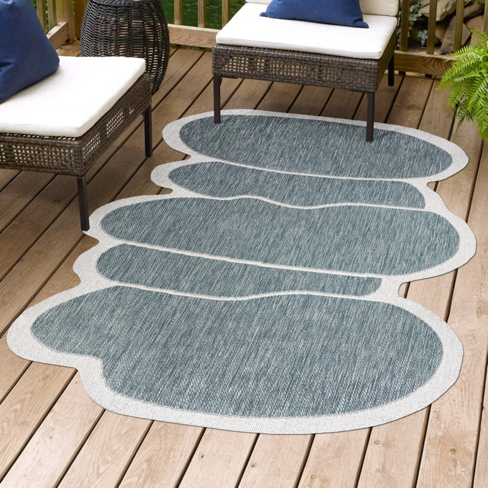 Jasper Modern Rustic Abstract Indoor/Outdoor Shaped Area Rug