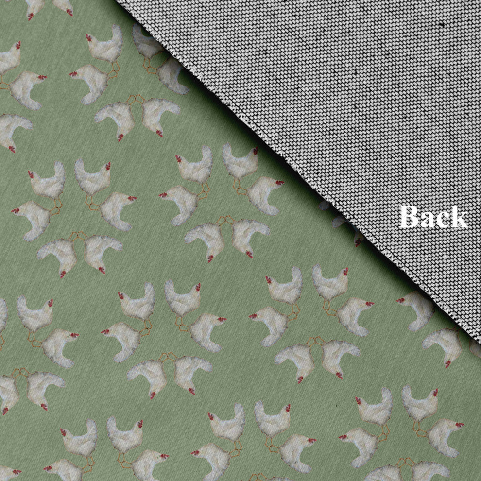 Chickens-go-round Easter Chenille Rug, Laurel Tree Green, 2'x3'