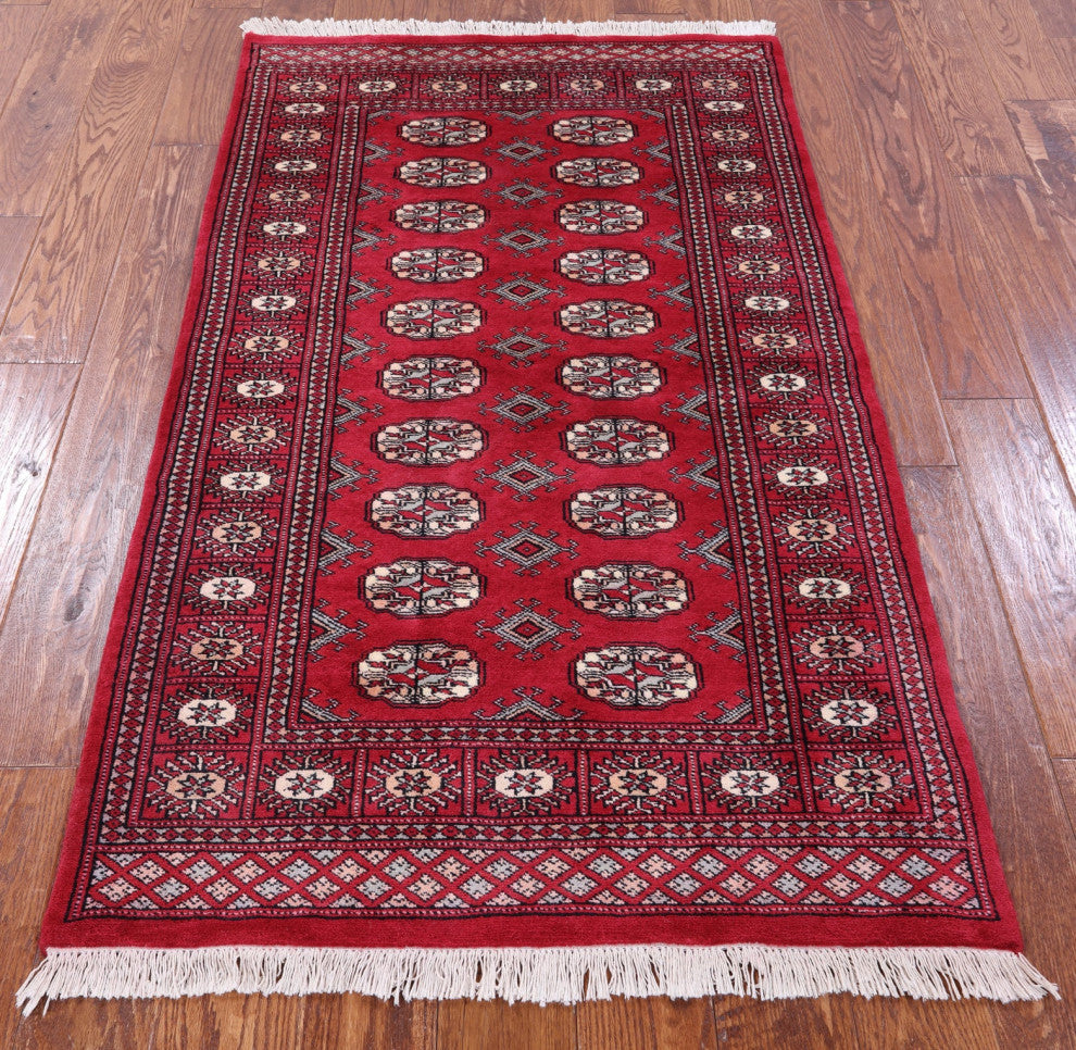 3' 1" X 5' 4" Silky Bokhara Handmade Wool Rug - Q13760