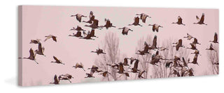 "Cranes Across the Sky" Painting Print on Canvas