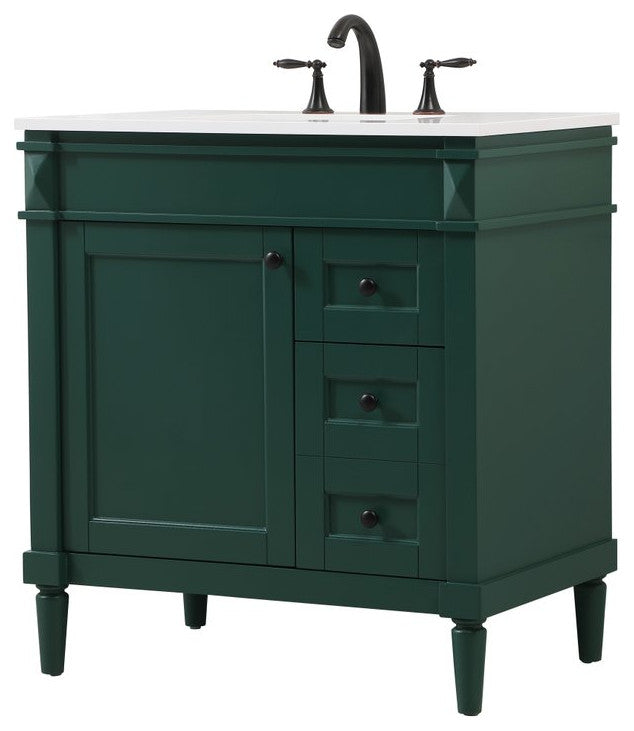 Home Living 21" Transitional Green-Light Bathroom Vanity