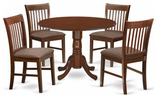 5 Pc Small Kitchen Table Set -Round Table And Dinette Chairs