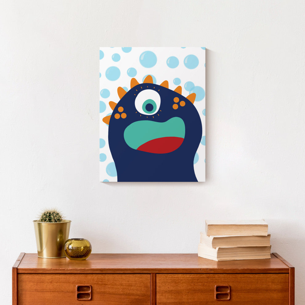 Blue Sea Monster 11x14 Canvas Wall Art