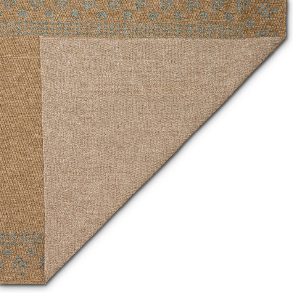 Sahara Block Print Border Indoor/Outdoor Rug Aruba 6'6"x9'3"