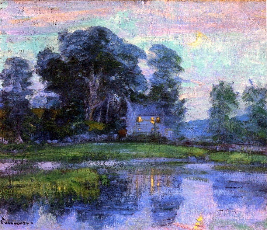 Robert Vonnoh At Eventime (also known as Home Sweet Home) Gallery Wrapped Canvas