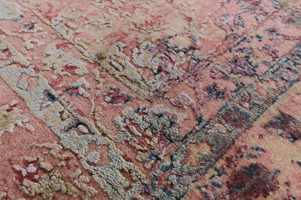 Hand-Knotted Persian Wool and Silk Rug 8' 0" X 10' 4" Q7082