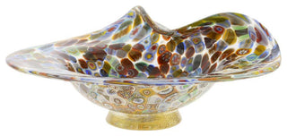 GlassOfVenice Murano Glass Millefiori Gold Centerpiece Bowl