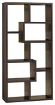 8-Shelf Wood Bookcase, Cappuccino