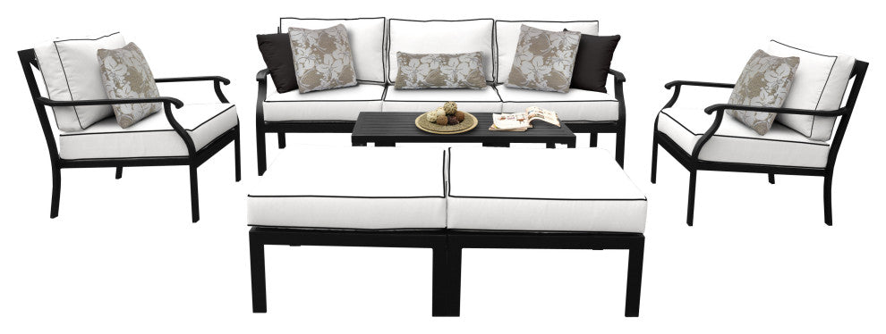 kathy ireland Madison Ave. 8 Piece Aluminum Patio Furniture Set 08c, Snow