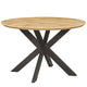Ravenna 47" Round Dining Table MDF Tabletop in Geometric Metal Base, Natural Wood