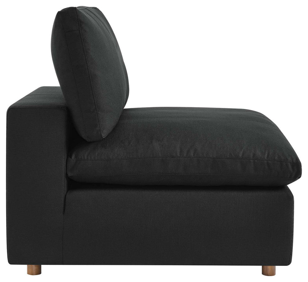 Commix Down Filled Overstuffed 3-Piece Sectional Sofa Set, Black