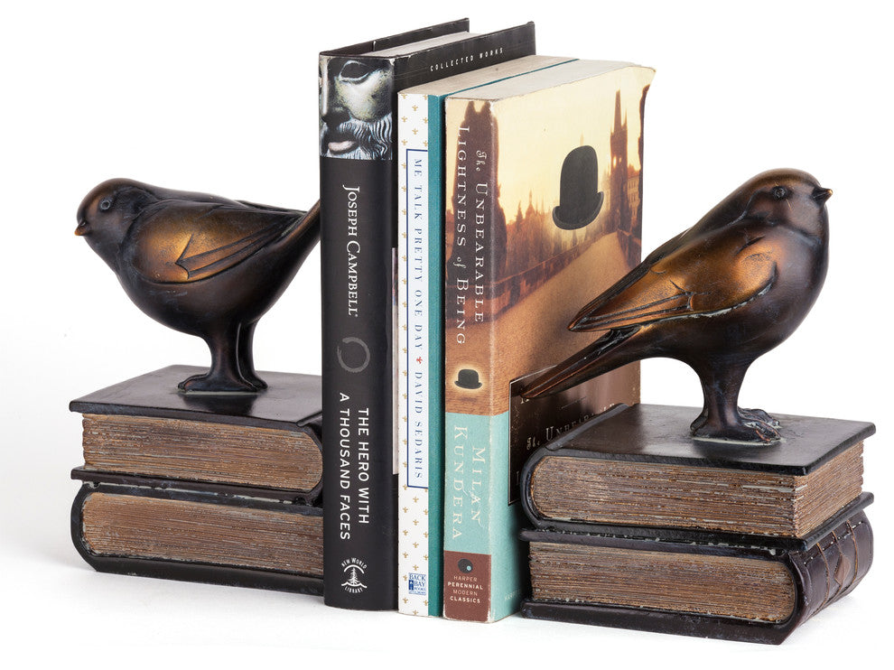 Danya B. 2-Piece Birds on Books Bookend Set