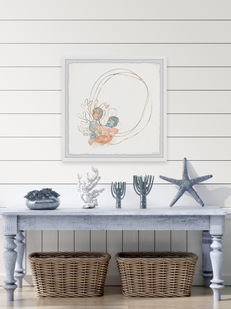 "Coral and Seaweeds" Framed Painting Print, 32x32