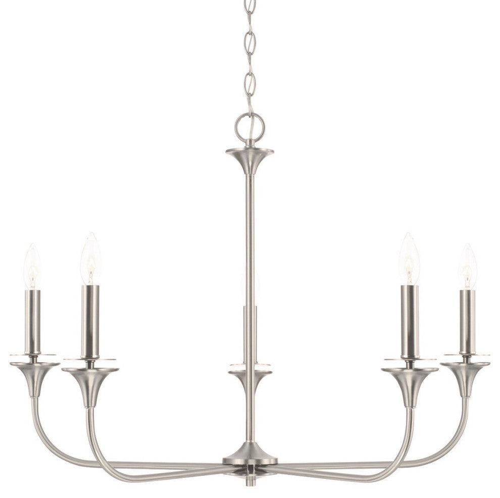 Capital Lighting 448951 Presley 5 Light 31"W Candle Style - Brushed Nickel