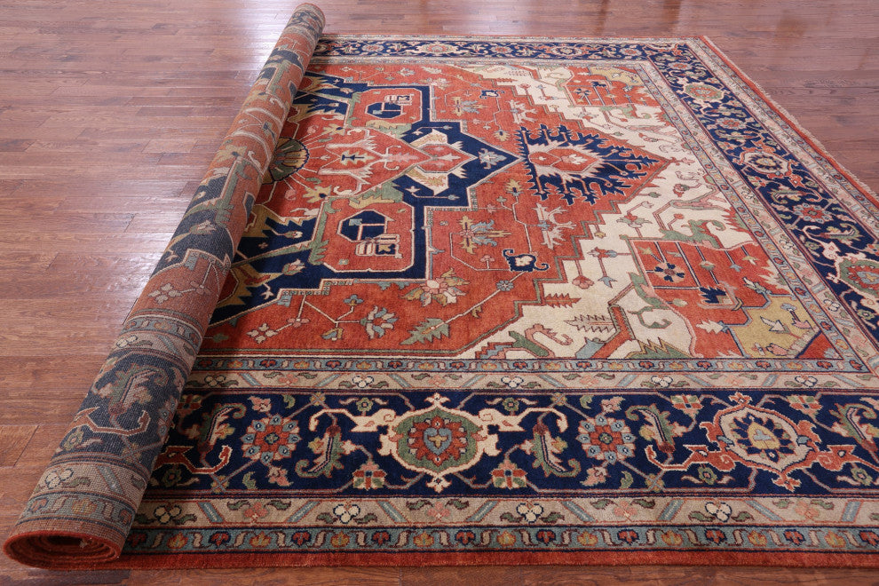 Heriz Serapi Hand-Knotted Wool Rug 11' 11" X 17' 9" - Q16018
