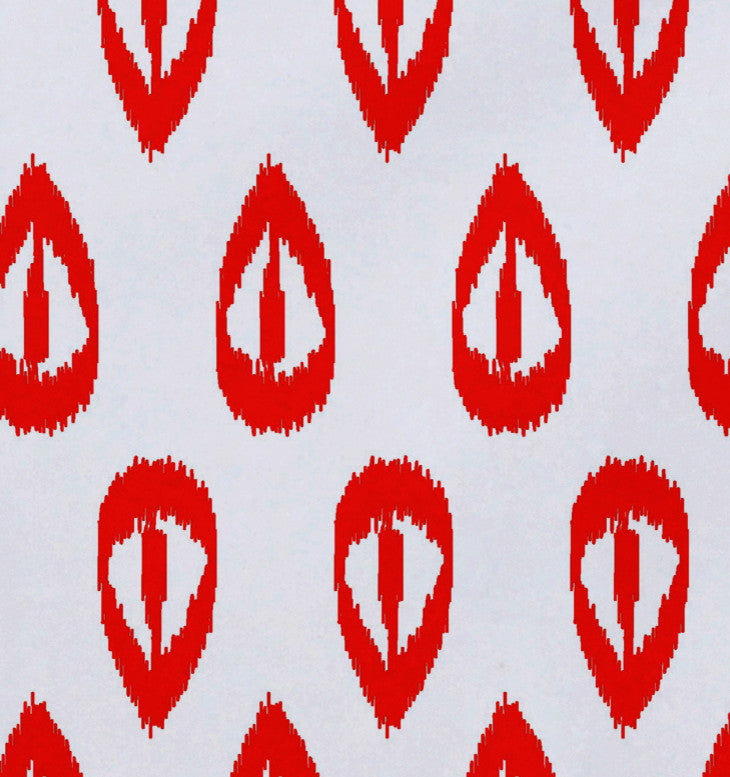 18"x14" Ikat Tears, Geometric Print Placemat, Orange, Set of 4
