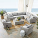 Lounge Sectional Sofa Chair Table Set, Rattan, Wicker, Gray, Outdoor