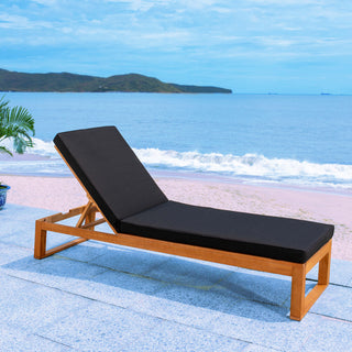 Safavieh Solano Sunlounger, Natural Wood/Black