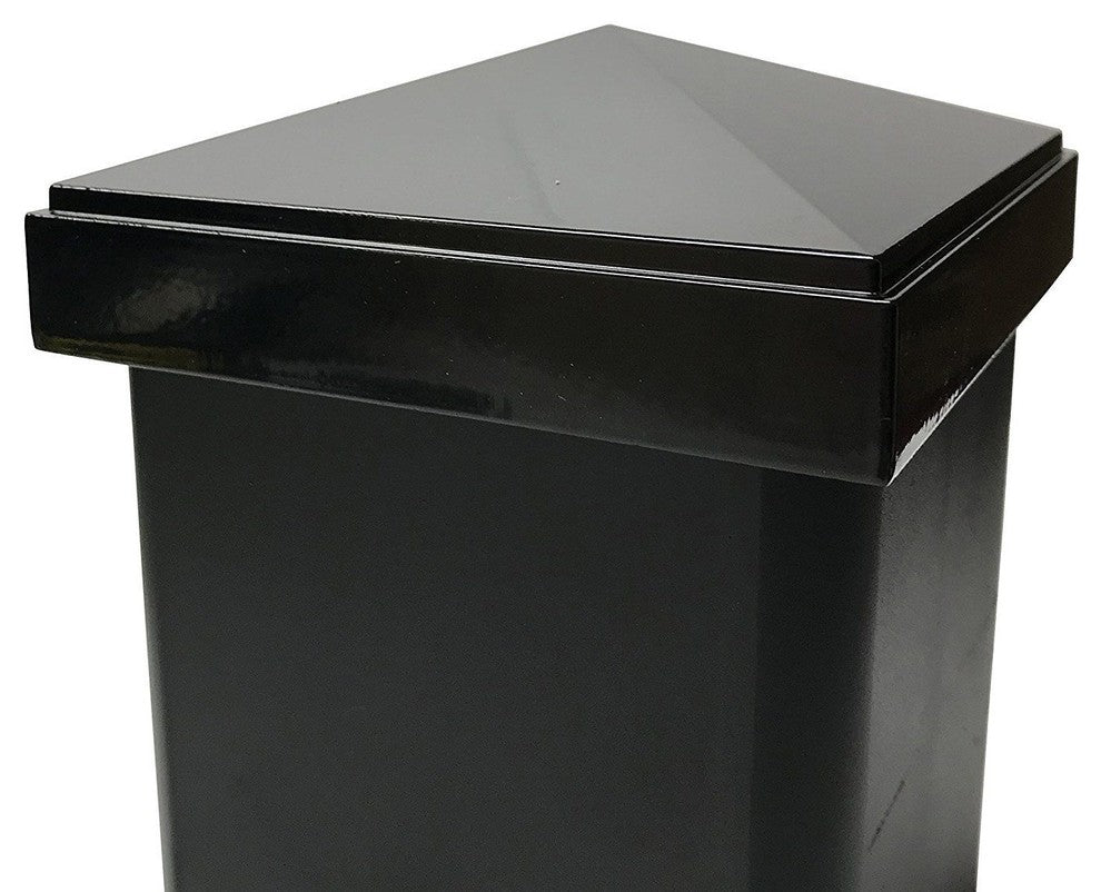 4"x4" Aluminium Pyramid Post Cap for Metal Posts, Pressure Fit, Black (DHPPC40)