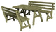 Cedar Picnic Table with 2 Backed Benches, Linden Leaf Stain, 8 Foot