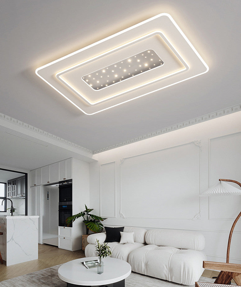 Lessines | Rectangle Minimalist Acrylic LED Ceiling Light, Grey