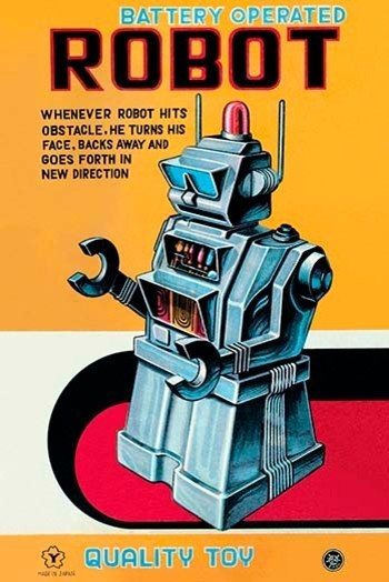 Battery Operated Robot- Canvas Poster 20" x 30"