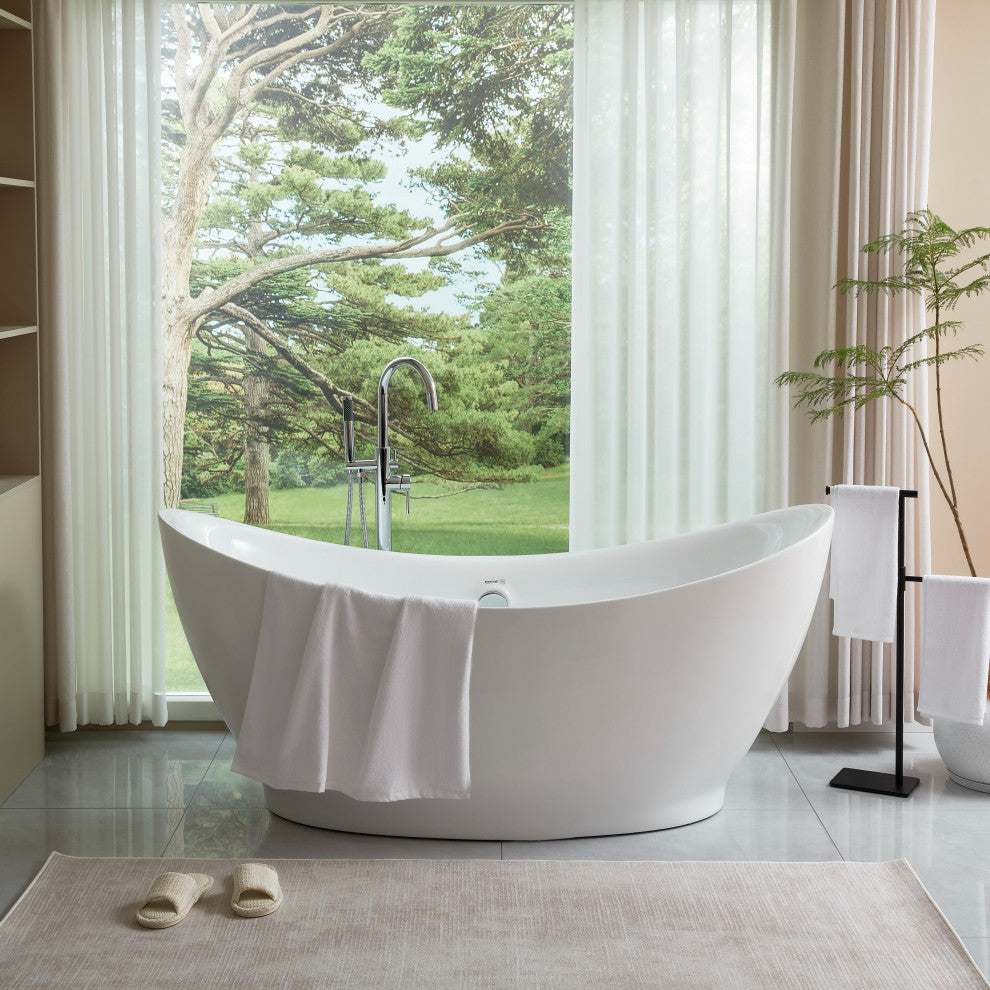 Vanity Art 68" Freestanding Acrylic Bathtub