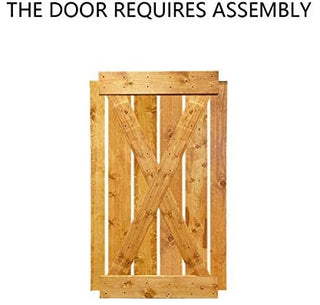 Stained Solid Pine Wood Sliding Barn Door, Colonial Maple, 36"x84", X Series