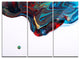 "Multi-Color Abstract Acrylic Paint Mix" Wall Art, 3 Panels, 36"x28"