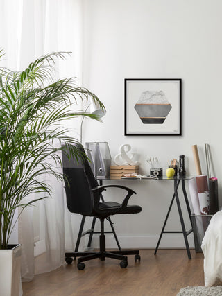 "Hexagon Marble" Framed Painting Print, 18"x18"