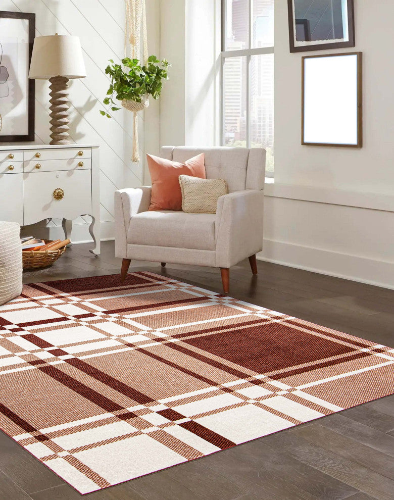 Aqua Roma Area Rug, Copper, 6'x9'