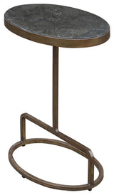 Uttermost 25348 Jessenia 12"W Marble Top Metal Pedestal Table - Bluestone